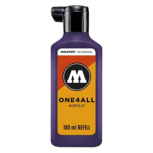 Molotow ONE4ALL Refill Acryl, Farbe 043 dunkel violett 180 ml, Nachfülltinte für Permanentmarker von Molotow