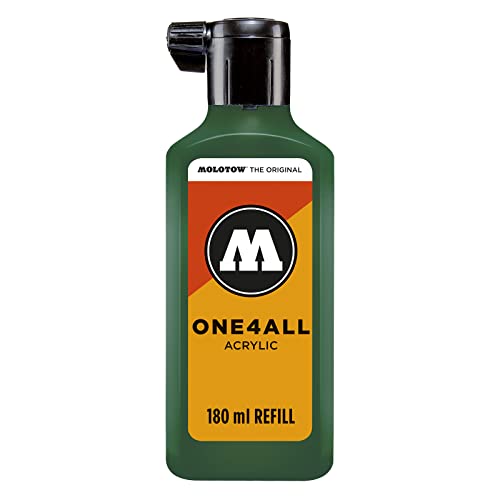 Molotow ONE4ALL Refill Acryl, Farbe 096 mister green 180 ml, Nachfülltinte für Permanentmarker von Molotow
