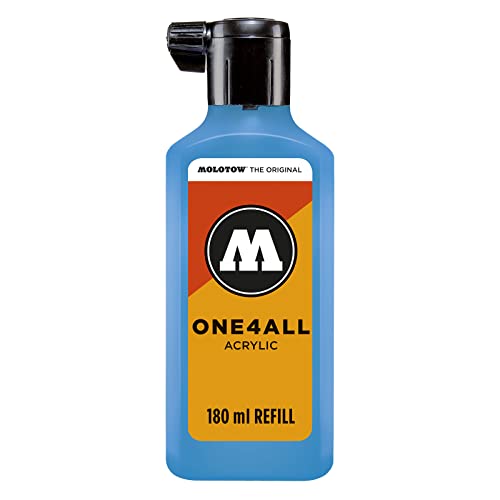 Molotow ONE4ALL Refill Acryl, Farbe 161 schock blau mittel 180 ml, Nachfülltinte für Permanentmarker von Molotow