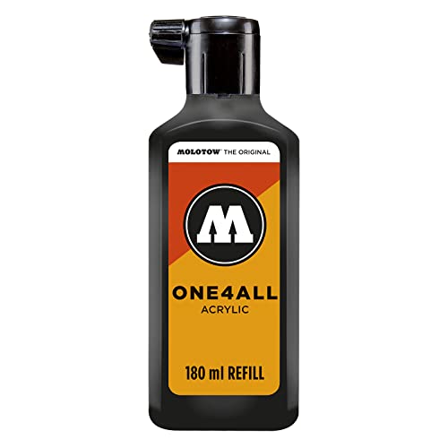 Molotow ONE4ALL Refill Acryl, Farbe 180 signal schwarz 180 ml, Nachfülltinte für Permanentmarker von Molotow