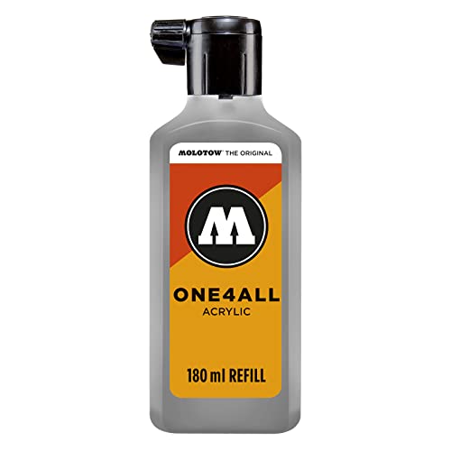 Molotow ONE4ALL Refill Acryl, Farbe 203 cool grau pastell 180 ml, Nachfülltinte für Permanentmarker von Molotow