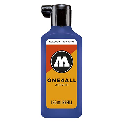 Molotow ONE4ALL Refill Acryl, Farbe 204 echtblau 180 ml, Nachfülltinte für Permanentmarker von Molotow