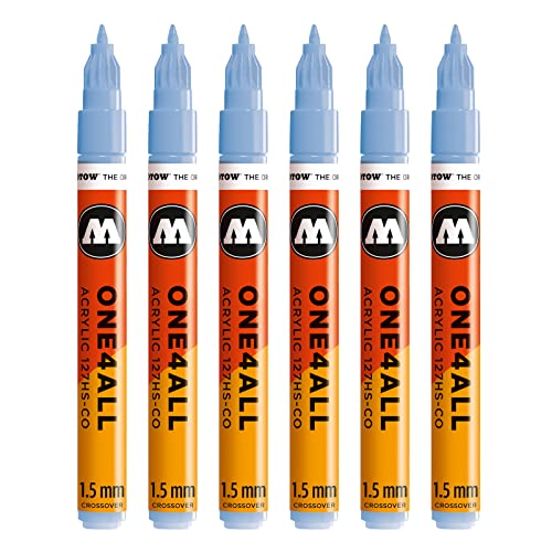 Molotow One4All 127HS-CO Acryl Marker (1,5 mm Strichstärke, hochdeckend und permanent, UV-beständig, für fast alle Untergründe) 6 Stück Farbe 202 keramik hell pastell von Molotow