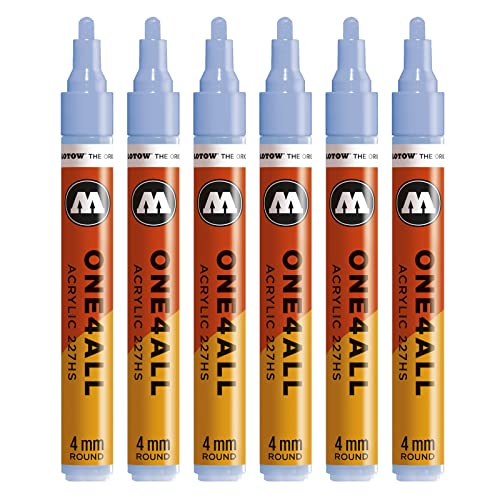Molotow One4All 227HS Acryl Marker (4,0 mm Strichstärke, hochdeckend und permanent, UV-beständig, für fast alle Untergründe) 6 Stück Farbe 202 keramik hell pastell von Molotow