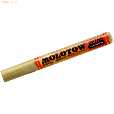 Molotow Permanentmarker One4All 227 HS nachfüllbar 4mm metallic gold von Molotow