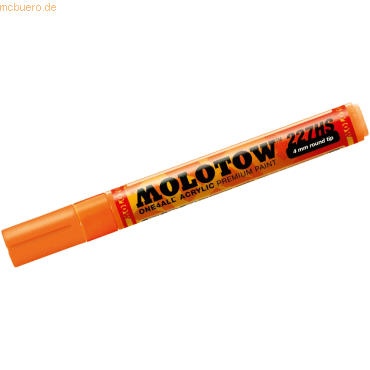 Molotow Permanentmarker One4All 227 HS nachfüllbar 4mm neonorange fluo von Molotow