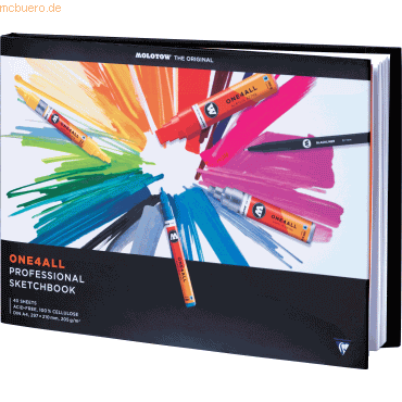 Molotow Professional Sketchbook One4All A4 quer 205 g/qm 40 Blatt von Molotow
