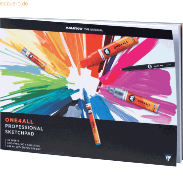 Molotow Professional Sketchpad One4All A4 quer 205 g/qm 40 Blatt von Molotow