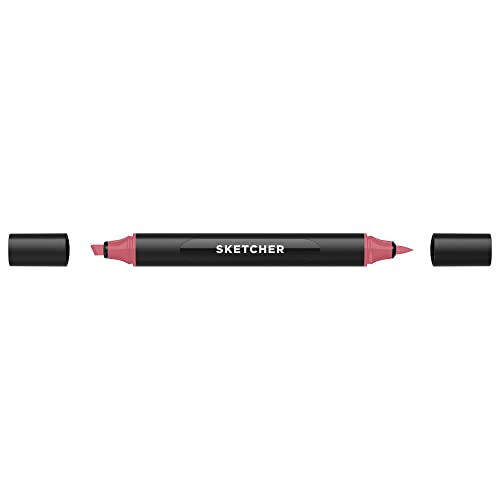 Molotow Sketcher Marker – Tintenstift mit doppelter Spitze (R110 Sangria Middle) von Molotow