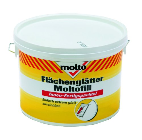 Molto Moltoplan Flächenglätter, Innen-Fertigspachtel zum Glätten von rauen und unebenen Wand- und Deckenflächen, 5 kg von Molto