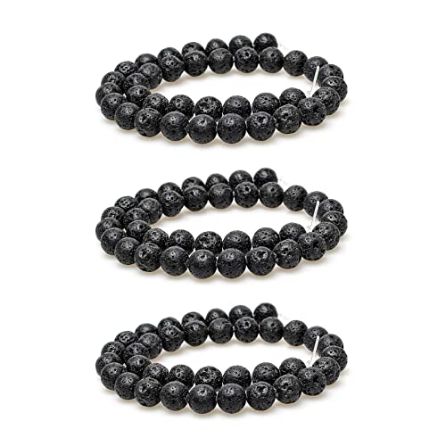 180 Stücke Schwarz Lava Perlen, Yoga Armband Armband, Schwarz Steinperlen Rund Lose Perlen, Wird zur Herstellung von Armbändern, Halsketten und DIY-Dekorationen Verwendet 180 Stücke Schwarz Lava Perlen, Yoga Armband Armband, Schwarz Steinperlen Rund Lose Perlen, Wird zur Herstellung von Armbändern, Halsketten und DIY-Dekorationen Verwendet von Molyorch