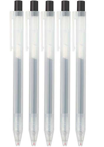 Moma Muji Smooth Writing Gel Ink Kugelschreiber Schlagtyp schwarz 0,5mm (Japan Import) (5) von Moma Muji