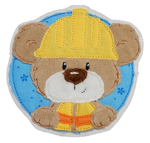 Aufnäher * Patch * Applikation * gestickt * Teddybär Bauerarbeiter * ca. 10,5 cm * PA-ws_0045S von Momelie