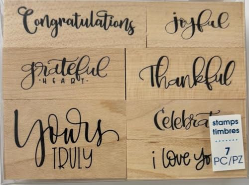 Momenta Stempel "Positive Sentiments & Greetings", Gummi, Holz, Rot, 7 Stück Momenta Stempel "Positive Sentiments & Greetings", Gummi, Holz, Rot, 7 Stück von Momenta