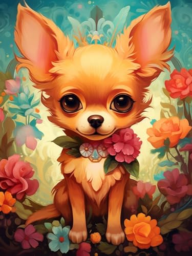 Diamantstickerei Niedlich Chihuahua 30x40cm Diamantstickerei Niedlich Chihuahua 30x40cm von Moments
