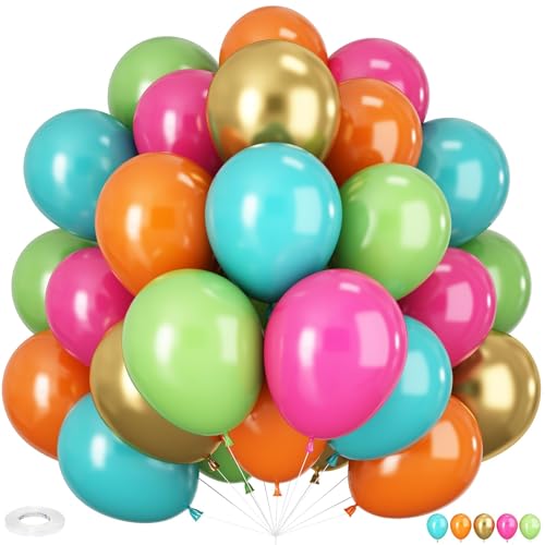 60 Stück Helium Gasflasche, 12 Zoll Grün und Rosa Helium Balloon Gas,Champagner Gold Luftballons Bunt für Party Hochzeit Dekoration geburtstagsdeko Halloween Kindergeburtstag von Momeski