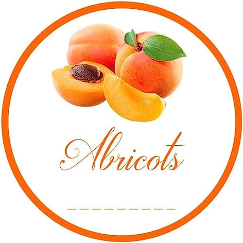 30 x Aprikosen-Etiketten, selbstklebend, rund, Durchmesser 50 mm, leicht abziehbar, ideal für die Kennzeichnung Ihrer selbstgemachten Marmeladengläser und Einmachgläser, 30 Stück Mon Bio Jardin von Mon Bio Jardin