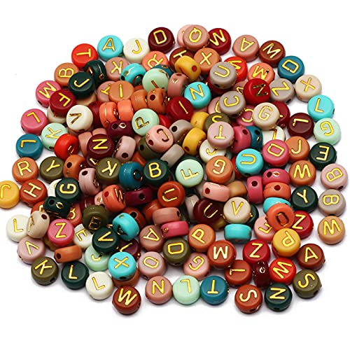 Mon3trYYDS A-Z Alphabet-Perlen aus Acryl (ca. 900 Stück) Acryl-Buchstaben, rund, rund, zum Basteln, mehrfarbig, 0,28 x 0,16 Zoll von Mon3trYYDS