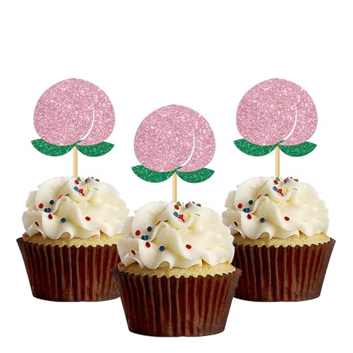 Pfirsichfarbene Cupcake-Topper – Süßer Pfirsich-Party-Cupcake-Dekor/Babyparty-Brautparty-Dekoration – Mädchengeburtstagsparty-Dekorationen, Partea Time, Party, Cupcake-Topper, 24 Stück, Glitzer Pfirsichfarbene Cupcake-Topper – Süßer Pfirsich-Party-Cupcake-Dekor/Babyparty-Brautparty-Dekoration – Mädchengeburtstagsparty-Dekorationen, Partea Time, Party, Cupcake-Topper, 24 Stück, Glitzer von MonMon & Craft