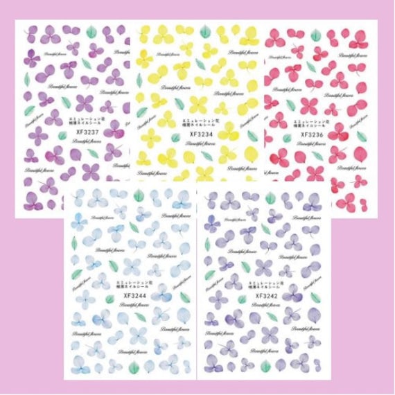 Blumen Nagel Aufkleber, Blütennagel Sticker, Frühling Sommer Ultra Dünne Selbstklebende Sticker von MonarchyandCo