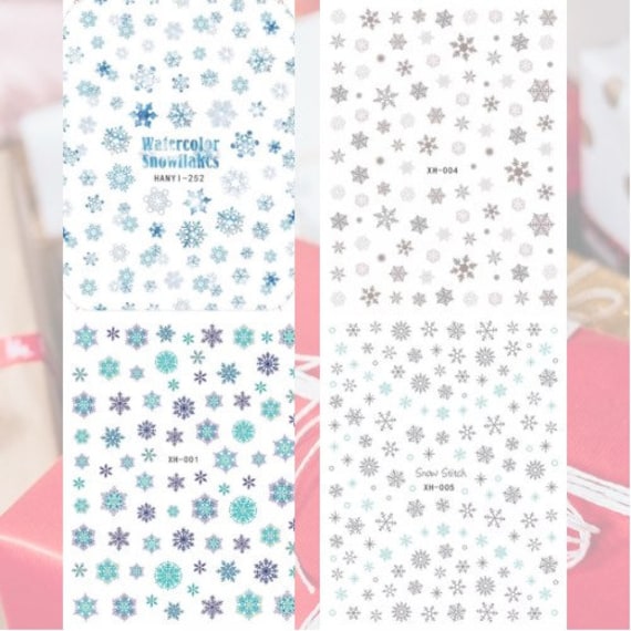 Schneeflocken Nagel Aufkleber, Weihnachtsnagel Sticker, Winter Selbstklebende Sticker von MonarchyandCo