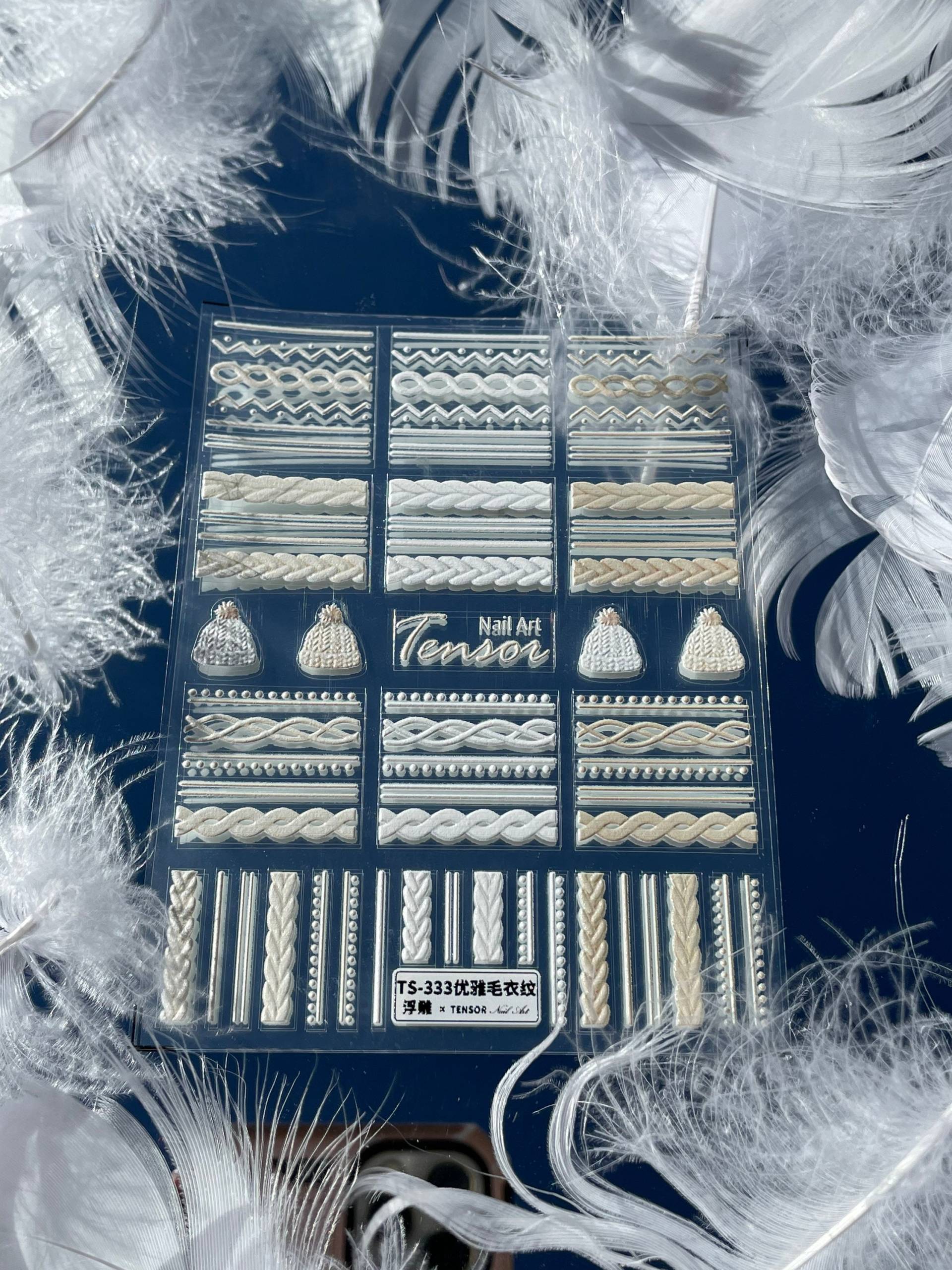 Sweater Nail Stickers, Winter Decals, 3D Art, Gewebte Nagel Sticker von MonarchyandCo