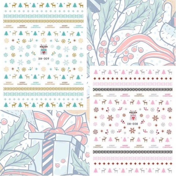 Weihnachtsnagel Sticker, Sweater Print Nail Stickers, Schneeflocke Nagel Aufkleber, Tier Weihnachtsnagel Aufkleber von MonarchyandCo