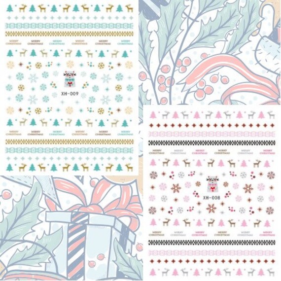 Weihnachtsnagel Sticker, Sweater Print Nail Stickers, Schneeflocke Nagel Aufkleber, Tier Weihnachtsnagel Aufkleber Weihnachtsnagel Sticker, Sweater Print Nail Stickers, Schneeflocke Nagel Aufkleber, Tier Weihnachtsnagel Aufkleber von MonarchyandCo