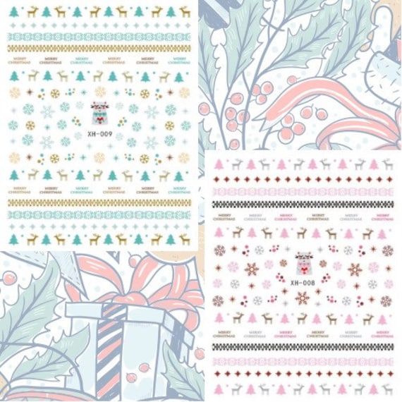 Weihnachtsnagel Sticker, Sweater Print Nail Stickers, Schneeflocke Nagel Aufkleber, Tier Weihnachtsnagel Aufkleber von MonarchyandCo