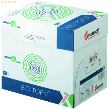 Mondi Multifunktionspapier Bio Top 3 A4 80 g weiß VE=2500 Blatt von Mondi