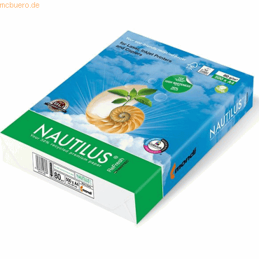 5 x Mondi Kopierpapier Nautilus ReFresh A3 80g/qm weiß VE=500 Blatt von Mondi