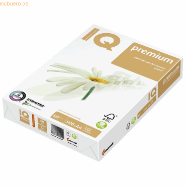 5 x Mondi Kopierpapier IQ premium TrioTec A4 80g/qm weiß VE=500 Blatt von Mondi