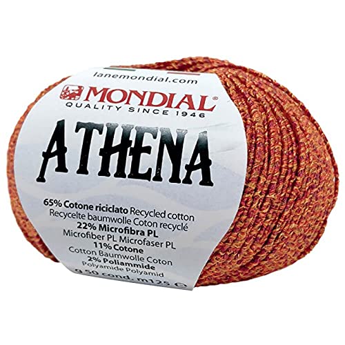 Mondial Athena color 802, nachhaltige Wolle mit Glitzer, dezentem Glitzereffekt zum Stricken und Häkeln, mit recycled cotton von Mondial
