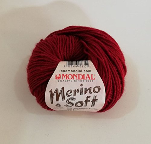Mondial Knäuel, Wolle "Merino Soft" (093 Bordeaux) von Mondial