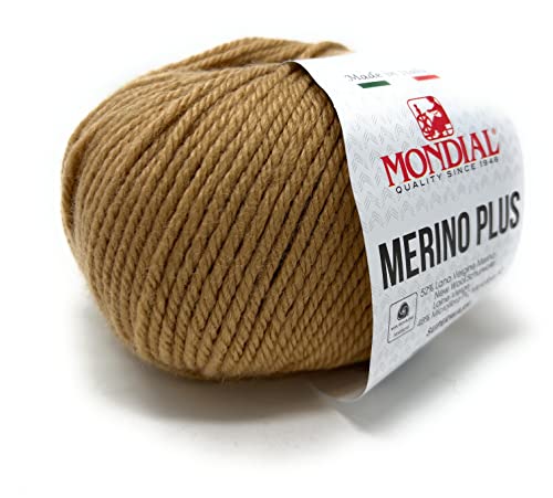Mondial Wolle Merino Plus 100 g 125 m Ferri 5,5-6,5 aus Wollmischung (227 Erdnüsse) von Mondial