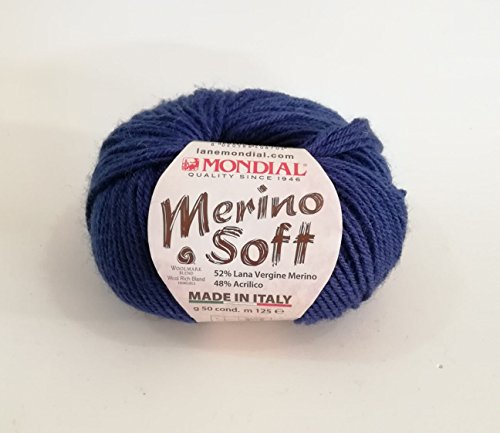 Mondial Wolle "Merino Soft" (749 Blau) von Mondial