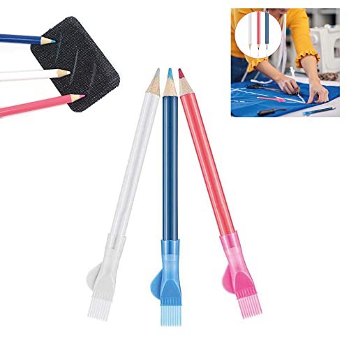 Mondo Idea Nähstift mit Pinselverschluss, löschbarer Markierstift durch Zeichner, wasserlöslich, Stoffkreide, 3 Farben Mondo Idea Nähstift mit Pinselverschluss, löschbarer Markierstift durch Zeichner, wasserlöslich, Stoffkreide, 3 Farben von Homry