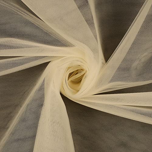 Tüll Hand Seide Schleier Braut Kleidung Hohe Qualität - Schnitt 100 cm für 280 cm (Elfenbein) von Mondo Tessuti