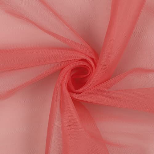 Tüll Hand Seide Schleier Braut Kleidung Hohe Qualität - Schnitt 100 cm für 280 cm (Koralle) von Mondo Tessuti