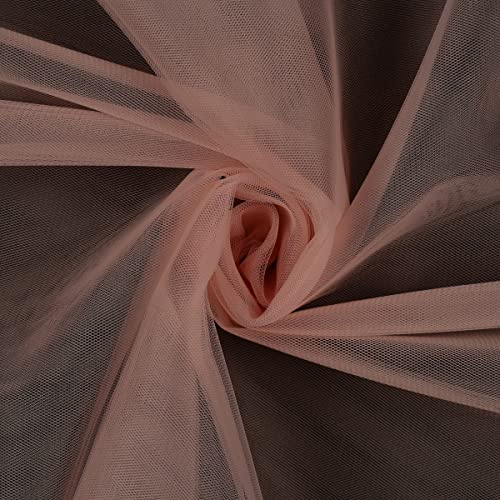 Tüll Hand Seide Schleier Braut Kleidung Hohe Qualität - Schnitt 100 cm für 280 cm (Rosa Pulver) von Mondo Tessuti