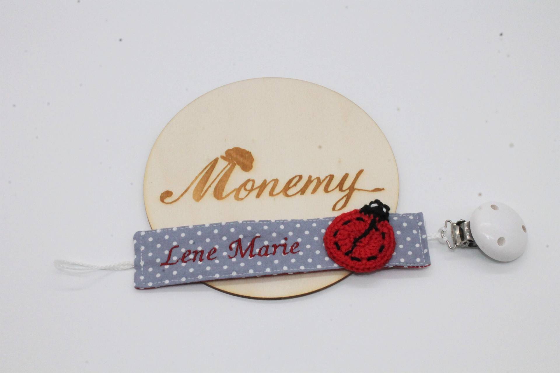 Schnullerband Grau Rot Marienkäfer Mit Namen Personalisiert/Schnullerhalter Schnullerkette Geschenk Zur Geburt Schnullerband Grau Rot Marienkäfer Mit Namen Personalisiert/Schnullerhalter Schnullerkette Geschenk Zur Geburt von Monemy