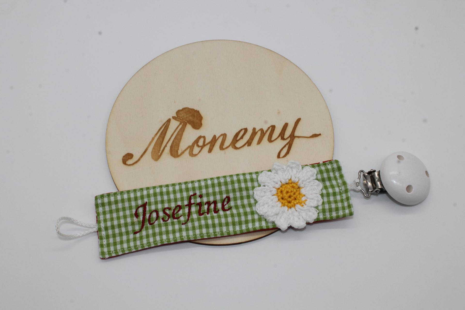 Schnullerband Grün Rot Gänseblümchen Mit Namen Personalisiert/Schnullerhalter Schnullerkette Geschenk Zur Geburt Schnullerband Grün Rot Gänseblümchen Mit Namen Personalisiert/Schnullerhalter Schnullerkette Geschenk Zur Geburt von Monemy