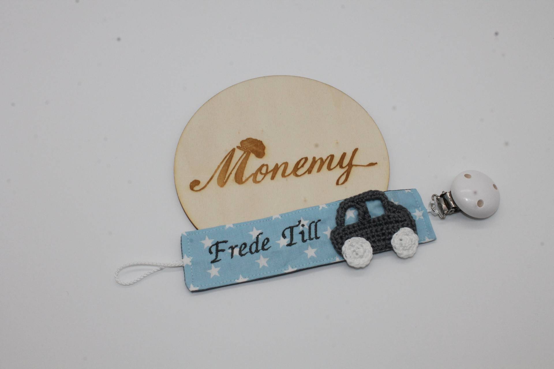 Schnullerband Hellblau Grau Auto Mit Namen Personalisiert/Schnullerhalter Schnullerkette Geschenk Zur Geburt Schnullerband Hellblau Grau Auto Mit Namen Personalisiert/Schnullerhalter Schnullerkette Geschenk Zur Geburt von Monemy
