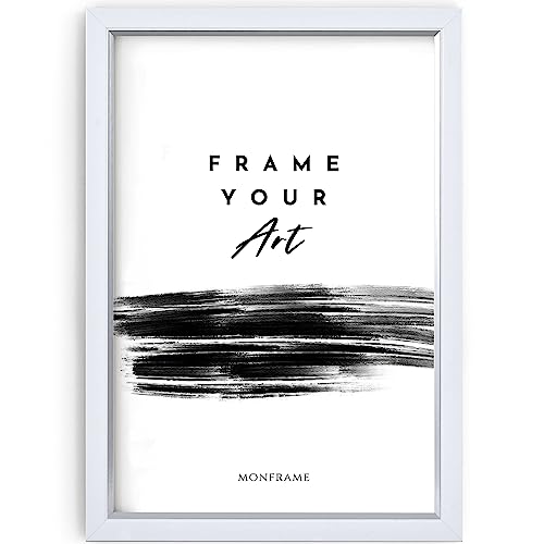Monframe Bilderrahmen Bellevue - 21x29,7 cm DIN A4 - Weiß Silber - Posterrahmen mit Acrylglas - MDF Holz Rahmen Monframe Bilderrahmen Bellevue - 21x29,7 cm DIN A4 - Weiß Silber - Posterrahmen mit Acrylglas - MDF Holz Rahmen von Monframe