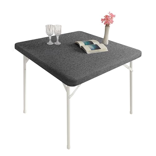 Monibana Cocktail-Tischdecke, Elastan, Stretch, klein, quadratisch, elastische Tischdecke für Beistelltisch, 61 x 61 cm, gemischtes Grau von Monibana