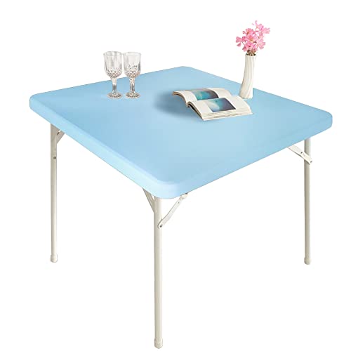 Monibana Cocktail-Tischdecke aus Elastan, elastisch, quadratisch, blauer Nebel, 122 x 122 cm von Monibana