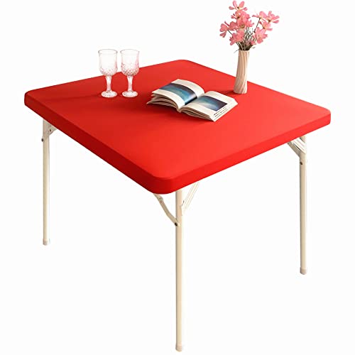 Monibana Elastische quadratische Cocktail-Tischdecke, Elastan, Stretch, quadratisch, Tischdekoration, 122 x 122 cm, Rot Monibana Elastische quadratische Cocktail-Tischdecke, Elastan, Stretch, quadratisch, Tischdekoration, 122 x 122 cm, Rot von Monibana