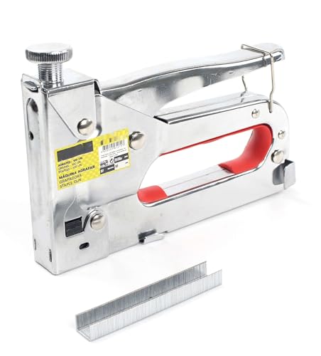 Heftgerät – Handwerkzeug von 4 bis 14 mm, inklusive 100 Klammern für verschiedene Befestigungsanwendungen, ideal für Baumarktarbeiten Heftgerät – Handwerkzeug von 4 bis 14 mm, inklusive 100 Klammern für verschiedene Befestigungsanwendungen, ideal für Baumarktarbeiten von Monkey Ladder
