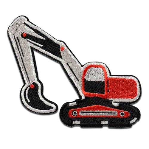 Bagger rot - Aufnäher, Bügelbild, Aufbügler, Applikationen, Patches, Flicken, zum aufbügeln, Größe: 7,6 x 9 cm Bagger rot - Aufnäher, Bügelbild, Aufbügler, Applikationen, Patches, Flicken, zum aufbügeln, Größe: 7,6 x 9 cm von Mono-Quick