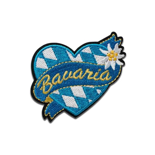 Bavaria Herz - Aufnäher, Bügelbild, Aufbügler, Applikationen, Patches, Flicken, zum aufbügeln, Größe: 5 x 5,2 cm Bavaria Herz - Aufnäher, Bügelbild, Aufbügler, Applikationen, Patches, Flicken, zum aufbügeln, Größe: 5 x 5,2 cm von Mono-Quick